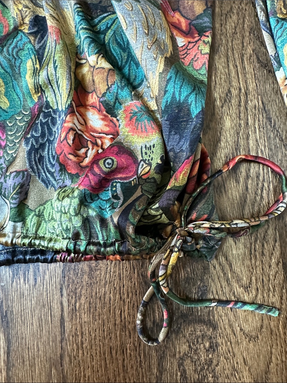 Johnny Was Parrot Cosima 100%silk peasant blouse in pristine condition! - Picture 5 of 10